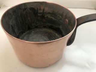 D.  H.  & M.  Co.  Copper Pot 43 45 Wooster Street N.  Y.  Stock Pan Antique Vintage 9”