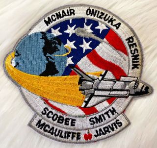 Vintage 80s 1986 Space Shuttle Challenger 4.  5 " Embroidered Patch Nasa Sts - 51 - L