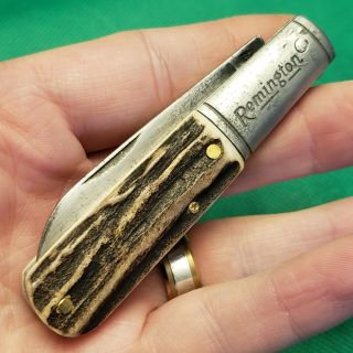 Old Vintage Remington Umc Bone Stag Barlow Jack Pocket Knife Knives