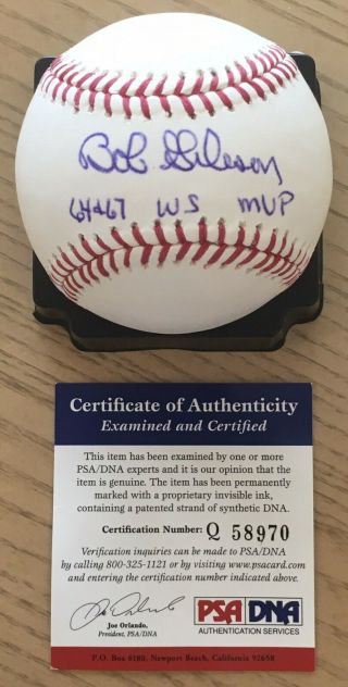 Vintage Bob Gibson W/64&67 Ws Mvp Signed Psa/dna Authenticated Mlb Baseball
