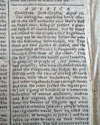 Pre Revolutionary War Tensions In Boston 1768 Colonial Massachusetts Newspaper