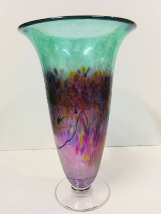 Robert Held,  Canadian Art Glass Maker - Vintage Multi - Color Tall Vase