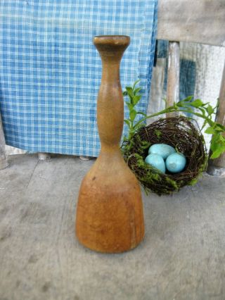 Small Early Antique Wood Masher Surface