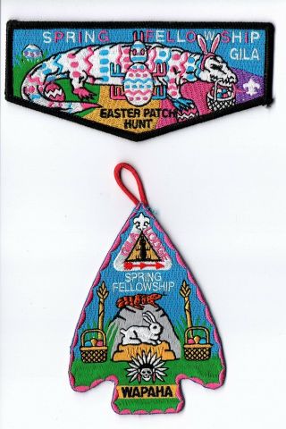 Boy Scout Oa 378 Gila Lodge Spring Fellowship Easter Patch Hunt Flap And Dangle