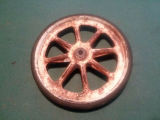 Vintage Metal Wheel With Spokes 5 " Diameter Old White Paint