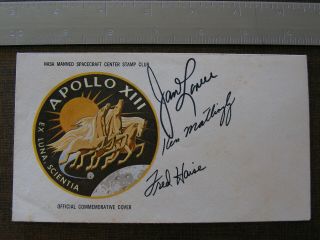 Apollo 13 Crew Signed/autographed " Insurance - Style " Postal Cover Nasa