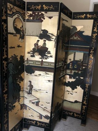 Vintage Japanese Oriental Style Shoji Room Divider - Wooden / Heavy / Crafted