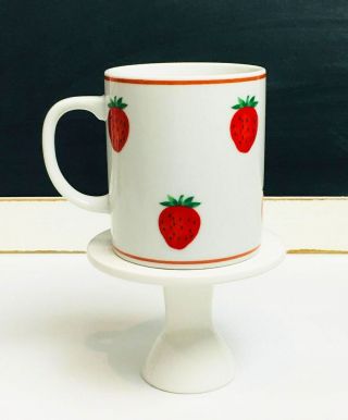Vintage Strawberry Ceramic Coffee Mug - Made In Japan -