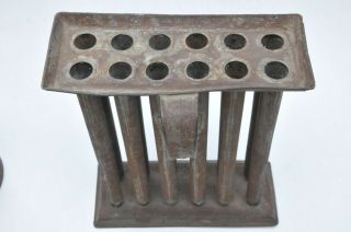 ANTIQUE 19TH C TIN CANDLE MOLD with 12 HOLES 2
