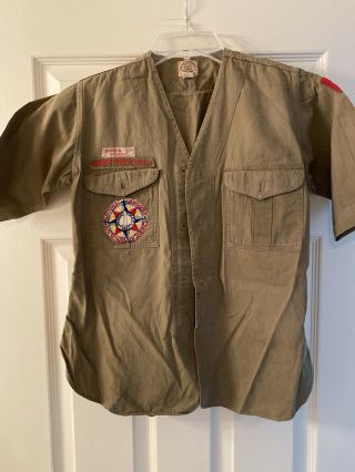 1937 Boy Scout National Jamboree Patch On Uniform Shirt W/ Other Patches