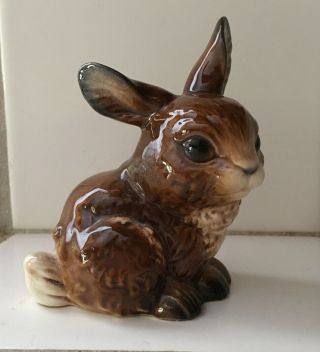 Vintage Ceramic West Germany Goebel Brown & White Bunny Rabbit