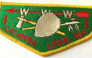 Catawba Lodge 459 Bsa Boy Scouts Of America Badges Patch Www 4 3/4 " X 2.  5 " Rare