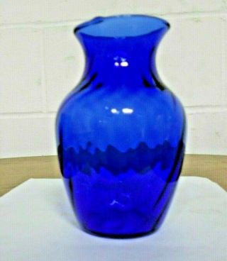 Vintage Cobalt Blue Flower Vase 5 1/4 " Tall By 3 1/2 " Dia.