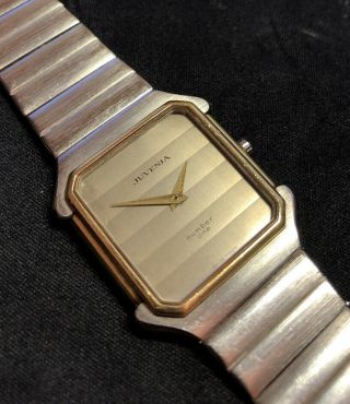1982 Vintage Juvenia Number One Watch Solid 18k Gold Bezel & Stainless St Back