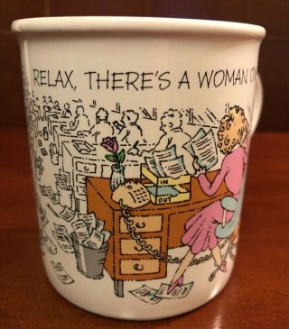 Vintage Hallmark - Relax There’s A Woman On The Job - Coffee Mug 1986