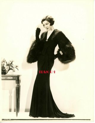 Claudette Colbert Vintage Photo Linen Bk Sexy Art Deco Style Portrait