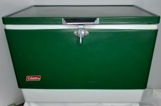 Vintage Coleman Metal Green Cooler