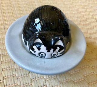 Vintage B Kliban Cat Trinket Jar - Very Rare - Gray Hat Small Cat - Japan