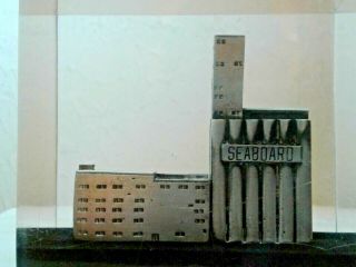 Seaboard Milling Corp.  Grain Silo Souvenir Building,  Metal in Lucite Paperweight 2