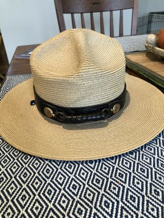 U.  S.  National Park Service Ranger Hat,  Summer Straw,  Size 7 1/4 Straton Brand Us