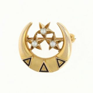 Delta Delta Delta Badge - 10k Gold Pearls Enamel Sorority Greek Society Pin