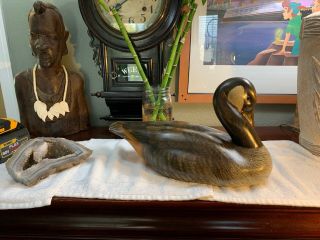 Big Sky Carvers Duck Decoy Signed By Ss Huntsman Carved Wood Duck Hand Painted