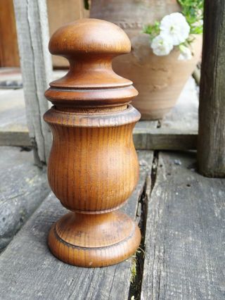 Large Old Antique Early 1900 Handmade Wood Spice Grinder Folk Art Europe