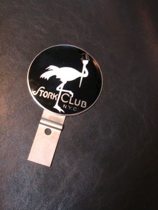 Vintage Stork Club Nyc Enamel Automobile Badge
