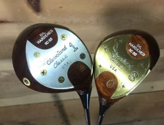 Cleveland Classic Rc 85 Driver & 3w Vintage Persimmon Rh Set Usa Oil Hardened