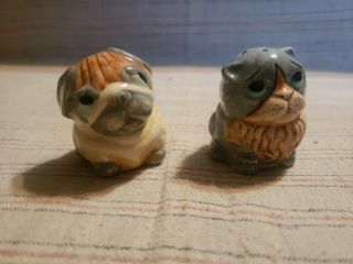 Dog And Cat Salt And Pepper Shaker 1 3/4 " Tall Miniature