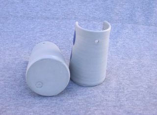 Williamsburg Pottery VA Candle Holder Set 2 Stoneware Hang Or Sit Salt Glaze 5 