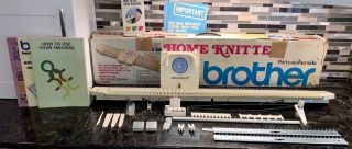 Vintage Brother Home Knitter Kx350 Knitting Machine Complete W/ Box