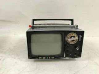 Vintage Sony Micro Television SONY 5 - 303W MICRO TV WITH CASE 2