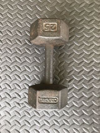 Ivanko Dumbbell Single 25lb Dumbell Vintage Cast Iron Weights