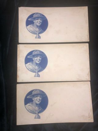 3 (three) Trolley Car Cards Boy Scouts Of America Ad Barron Collier Ny C.  1915