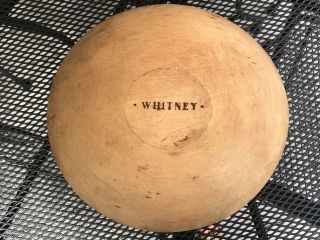 Vintage Primitive Wooden Dough Bowl Whitney 13” X 12”
