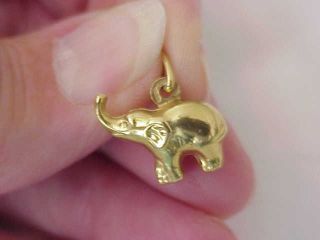 Vintage 18k Gold 3 - D Elephant Pendant - Charm