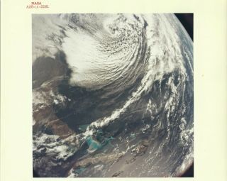 Red Number Nasa Photograph Apollo 8 Earth Florida Bahamas As8 - 16 - 2581