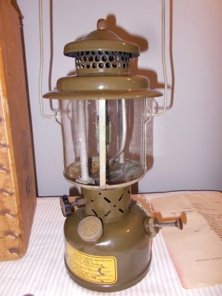 Vintage 1952 COLEMAN Lantern U.  S.  Army Military Gasoline Leaded Fuel - Box 2