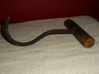 Antique Hay Bail / Meat Hook Farm Tool Hand Forged Balcksmith Made