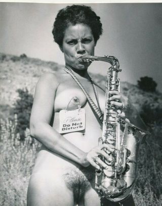 1963 Vintage Nude 8x10 Photo - African American Woman Saxophone Do Not Disturb