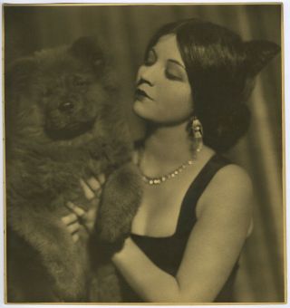Hollywood Actress Alice White W/ Chow Chow Dog Large Photograph 1920s