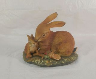 Masterpiece By Homco® Porcelain Mother And Baby Rabbit Porcelain Figurine