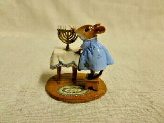 Wee Forest Folk Lighting The Menorah Christmas Special M - 519 Mouse Figurine