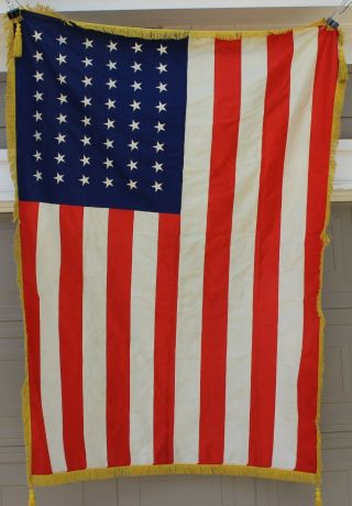Wwii Era 48 Star American Flag Banner Ceremonial Regimental Fringe Tassel