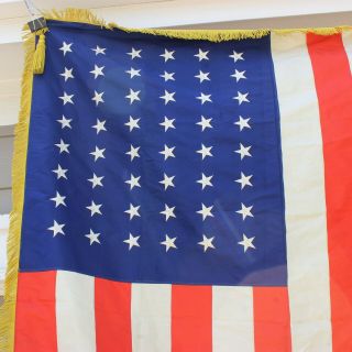 WWII ERA 48 STAR AMERICAN FLAG BANNER CEREMONIAL REGIMENTAL FRINGE TASSEL 2