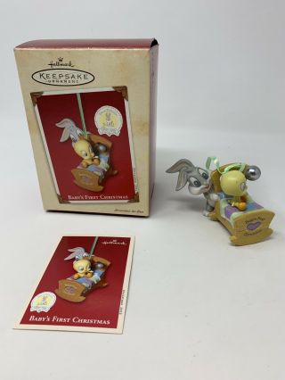 2002 Hallmark Keepsake Baby Looney Tunes 1st Christmas Ornament Tweety Bird