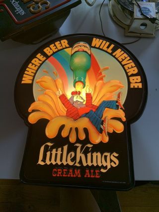Vintage Little Kings Cream Ale Light Up Beer Sign Very Rare