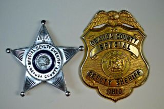 Discontinued Geauga County,  Ohio Special Deputy Sheriff Set Of 2 Badges