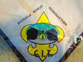 Bsa Schiele Boy Scout Reservation Neckerchief Log Cabin & Teepee Logo